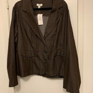 Cato Brown Women's Tailored Button-Front Blazer